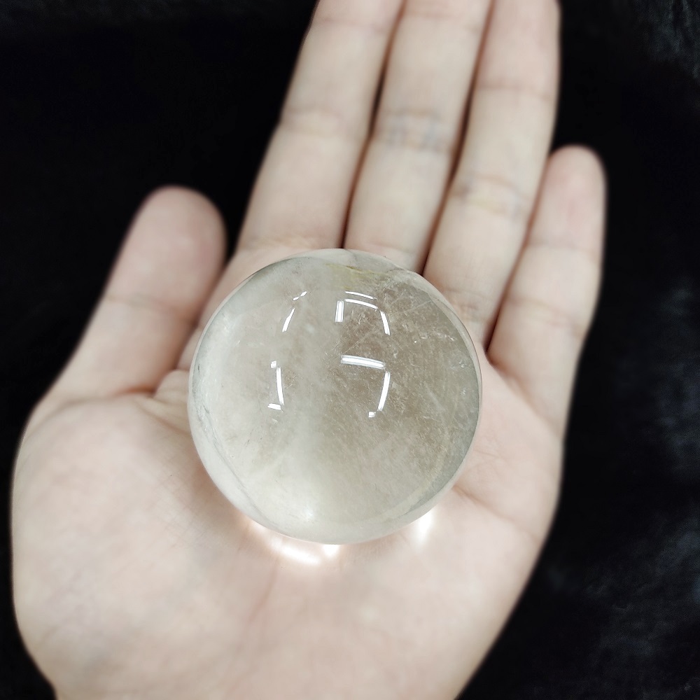 天然水晶 丸玉 一点物！！ 41mm（アクリル台座付き） - 天然石・輸入